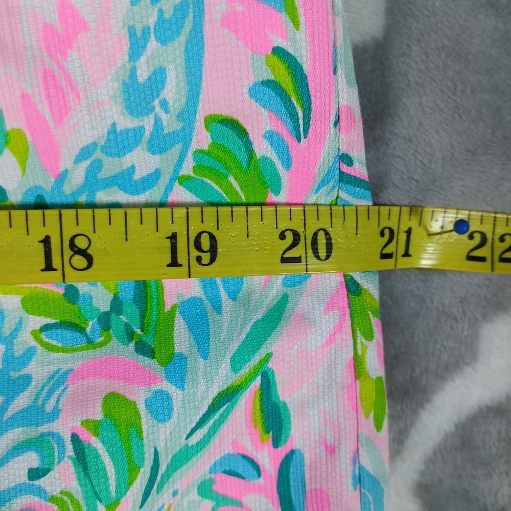 Lilly Pulitzer Skirt Skort Women Size 10 Pink Green Scalloped Hem Pockets Resort - Picture 10 of 14